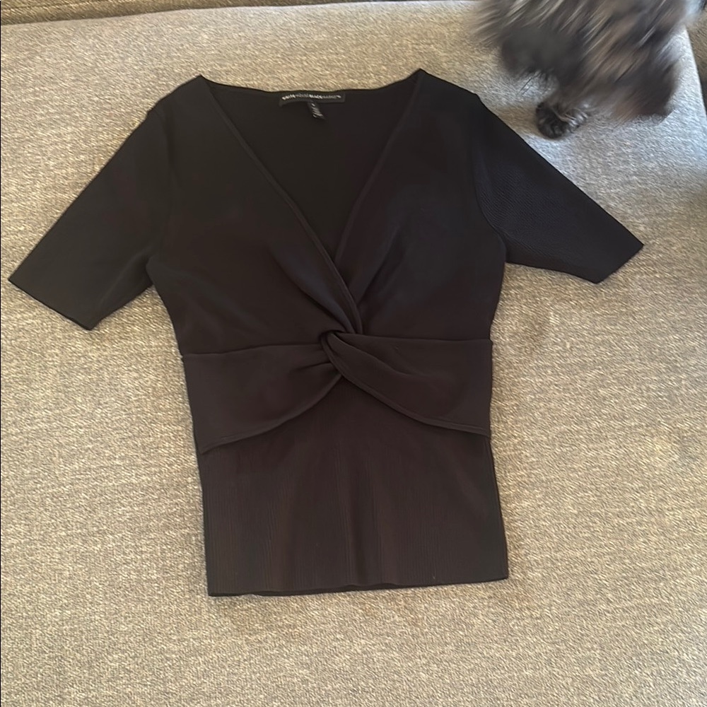 Elegant Black Twist-Front Top